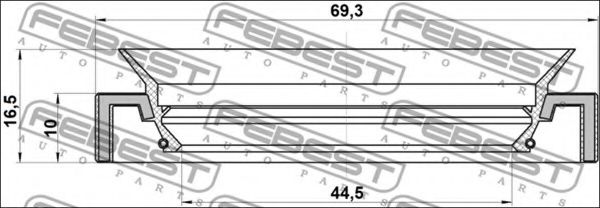 FEBEST - 95HAS-46691016C - Сальник півосі перед. лівий (47x69x10x16) Toyota Land Cruiser (90, 100, 120) 2.5D-4.7 96-