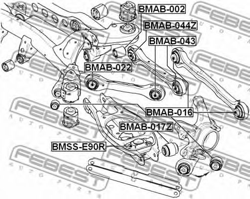 FEBEST - BMAB-044Z - Сайлентблок важеля зад. верх. внутр. BMW 1 (E81), 1 (E82), 1 (E87), 1 (E88), 3 (E90), 3 (E91), 3 (E92), 3 (E93), X1 (E84) 1.6-4.4 06.04-06.15