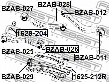 FEBEST - BZAB-029 - Сайлентблок важеля перед.верх. MB W211 3/02-, CLS C219 10/04-