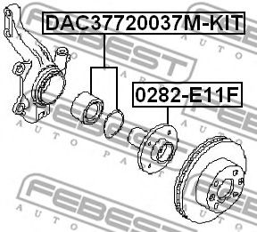 FEBEST - DAC37720037M-KIT - ПОДШИПНИК СТУПИЧНЫЙ ПЕРЕДНИЙ (37x72x37) (NISSAN MICRA MARCH K12 2002-) FEBEST