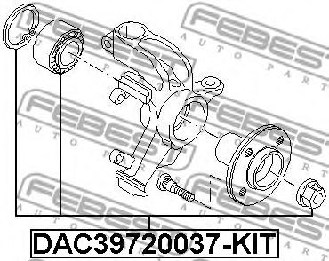 FEBEST - DAC39720037-KIT - ПОДШИПНИК СТУПИЧНЫЙ ПЕРЕДНИЙ  FORD FOCUS I CAK 1998-2005