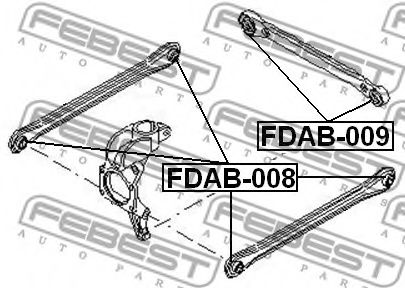 FEBEST - FDAB-009 - Сайлентблок важеля задн. лівий/правий Ford Mondeo 00-07