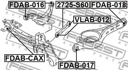 FEBEST - FDAB-018 - С/блок внутр. ниж. важеля зад. поздовж. Ford Galaxy, S-Max, Mondeo 06-