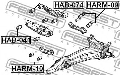 FEBEST - HAB-074 - САЙЛЕНБЛОК ЗАДНЕГО ПОПЕРЕЧНОГО РЫЧАГА