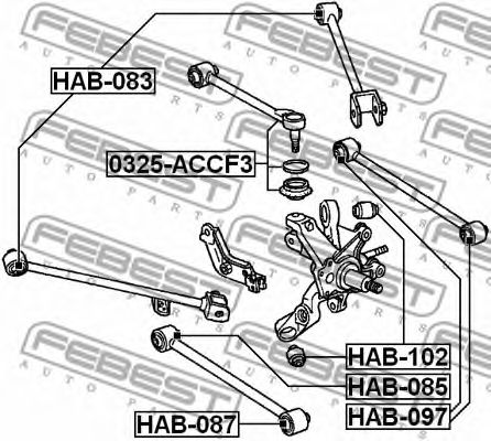 FEBEST - HAB-085 - Сблок задної поперечної тяги Honda Acord 00 -