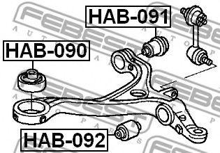FEBEST - HAB-090 - Сайлентблок важеля переднього Honda Accord  2.0-3.0 03-
