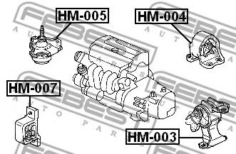 FEBEST - HM-004 - Опора двигуна задня Honda CR-V 2.0 02-06-