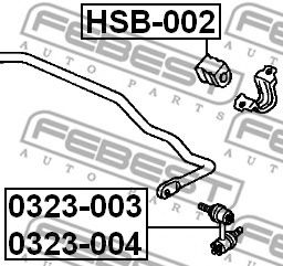 FEBEST - HSB-002 - ВТУЛКА ЗАДНЕГО СТАБИЛИЗАТОРА D18 (HONDA CR-V RD4/RD5/RD6/RD7/RD9 2001-2006) FEBEST