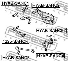 FEBEST - HYAB-SANC1 - С/б заднього верхнього важеля Hyundai Sonata (NF) 07-/Kia Opirus 06-