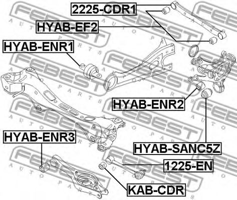 FEBEST - KAB-CDR - Сайлентблок важеля, лiв/прав, задн Ford/Mazda/Hyundai/KIA/Volvo