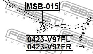 FEBEST - MSB-015 - ВТУЛКА ПЕРЕДНЕГО СТАБИЛИЗАТОРА D29 (MITSUBISHI PAJERO III MONTERO V65W/V75W 2000-2006) FEBEST