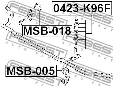 FEBEST - MSB-018 - ВТУЛКА ПЕРЕДНЕГО СТАБИЛИЗАТОРА D20 (MITSUBISHI PAJERO/MONTERO SPORT CHALLENGER K94W/K99W 1996-2006) 