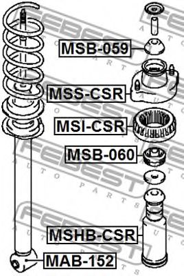 FEBEST - MSS-CSR - Опора ам-тора задн. Mitsubishi Lancer 03- , Outlander 1.3/1.6/2.0  06-