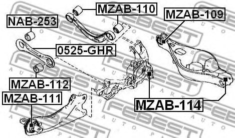 FEBEST - MZAB-111 - С/блок важеля задн. Mazda 6, 07-