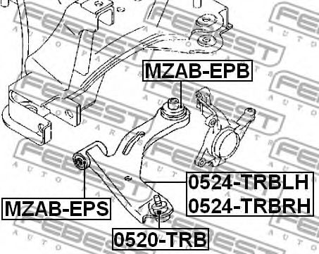 FEBEST - MZAB-EPB - Сайленблок задній переднього важеля Mazda Tribute ep 2000-2007