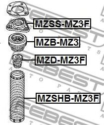 FEBEST - MZSS-MZ3F - ОПОРА ПЕРЕДНЕГО АМОРТИЗАТОРА MAZDA 3 BK 2003-2008