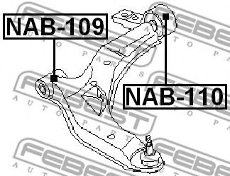 FEBEST - NAB-110 - С/б задній. важеля перед. Nissan Primera 2001-2007