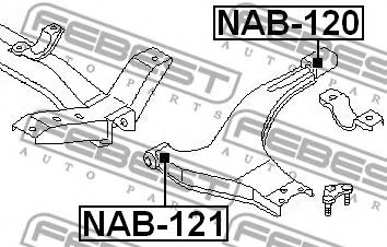 FEBEST - NAB-121 - Сайлентблок переднього важеля передній Nissan Serena