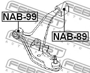 FEBEST - NAB-99 - С/б перед. важеля перед. Nissan Bluebird 1,8 83-