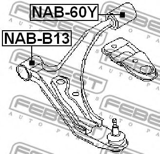 FEBEST - NAB-B13 - С/б переднього ричага Nissan Almera N15, Sunny B12, N13, N14, Y10,