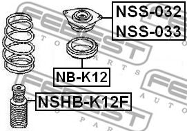 FEBEST - NSS-032 - Опорна подушка передня права Nissan Tiida 07- , Micra 03-10, Note 06-