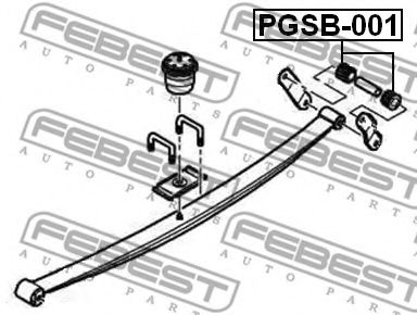 FEBEST - PGSB-001 - К-кт втулок (2 пласт.+1 метал.) зад. ресори зад. Fiat Ducato 2.3-3.0D Multijet 06-