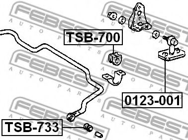 FEBEST - TSB-733 - Втулка стабілізатора зад. Toyota Carina 1.8D 87-/Land Cruiser 100