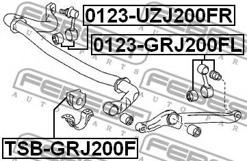 FEBEST - TSB-GRJ200F - Втулки стабілізатора перед. Toyota Land Cruiser  (GRJ200) 07-