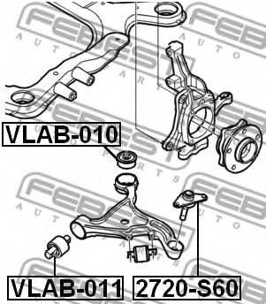 FEBEST - VLAB-010 - САЙЛЕНБЛОК ПЕРЕДНЕЙ ПОДВЕСКИ VOLVO S60 I 2002-2009