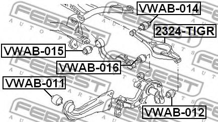 FEBEST - VWAB-016 - Сайлентблок рычага AUDI A1,A3, SEAT ALTEA, VW EOS 03- задн. мост (Пр-во FEBEST)