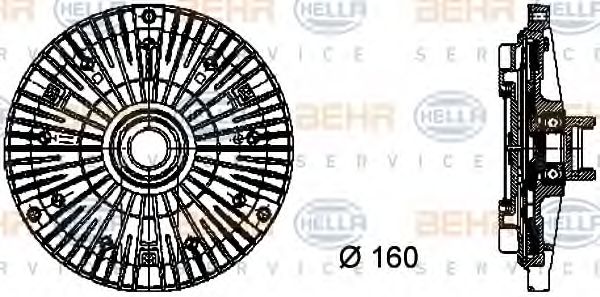 BEHR HELLA SERVICE - 8MV 376 732-101 - Муфта/крильчатка вентилятора BMW 5 (E34) / 5 (E39) / 7 (E32) / 7 (E38) / 8 (E31)