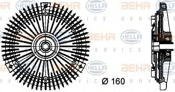 BEHR HELLA SERVICE - 8MV 376 732-301 - Муфта/крильчатка вентилятора MERCEDES-BENZ