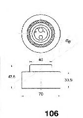 ASHIKA - 45-01-106 - Ролик модуля натягувача ременя