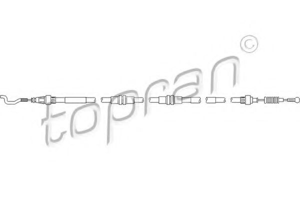 TOPRAN - 112 146 - Трос ручного гальма зад. Л/П VW T5 all (exc 4x4mod) 03- 1297/1005