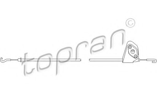 TOPRAN - 109 075 - Тросик дверей пер.лівий Audi 80 86-96 522мм