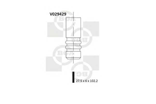 BGA - V029429 - Клапан EX (27.5x6x102.2) Opel Astra F/Vectra B 1,4/1,6 16V 96-