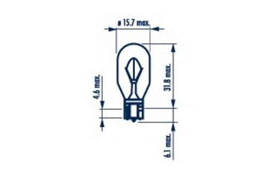 Лампа 12V W16W 16W W2.1x9.5d