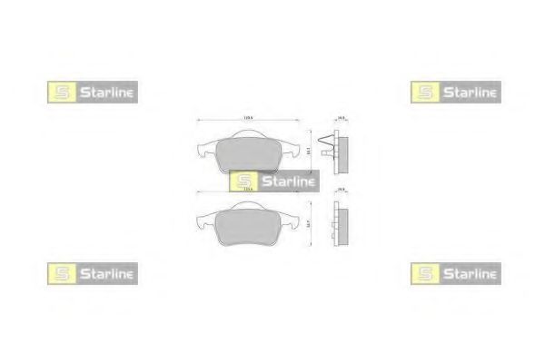 STARLINE - BD S372 - Колодки тормозные дисковые, к-кт.