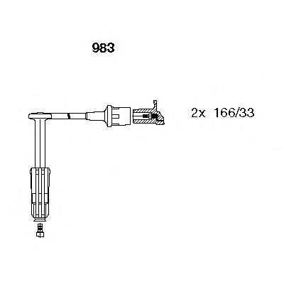 BREMI - 983 - К-кт дротів в/напруги MB C (W202, S202), E (W210, S210), Sprinter 95-06, Vito 96-03