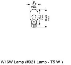 Лампа 12V W16W 16W W2.1x9.5d