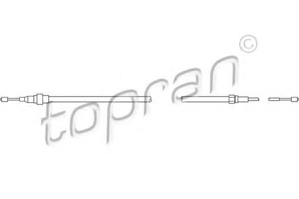TOPRAN - 108 333 - Трос ручного гальма зад. Л/П VAG A3 >>ch 8LX200000/Octavia/Golf IV >>ch,1JY238580 96- 1688/1055