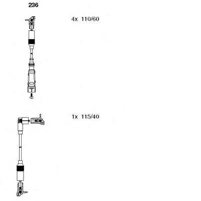 BREMI - 236 - Комплект проводів AUDI 100/80/A6 "2,0 "90-97
