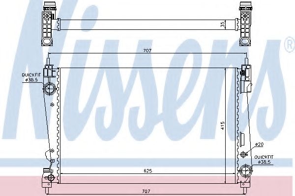 NISSENS - 61916 - Радиатор охлаждения FIAT PUNTO/OPEL CORSA D (06-) (пр-во Nissens)