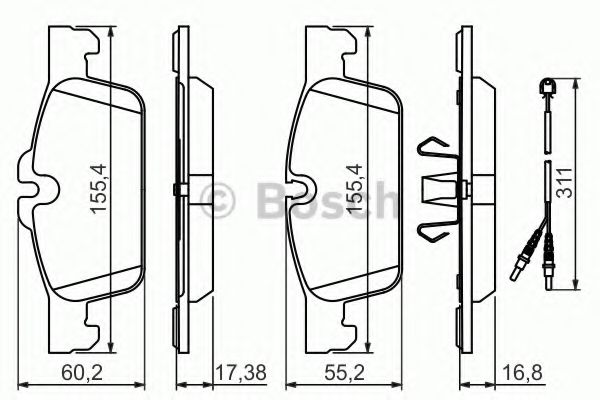 BOSCH - 0 986 494 527 - Гальмівні колодки дискові  перед. Peugeot 508 1.6VTI-2.2 HDi 10-