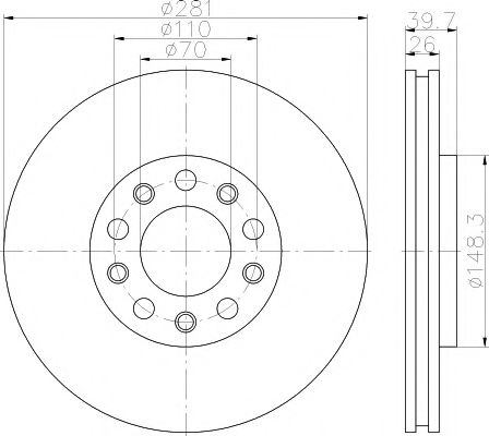 Гальмівний диск пер Лів/Прав Alfa Romeo Giulietta; Fiat 500X; Jeep Renegade 1.0-2.0D 04.10-