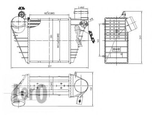 LORO - 003-018-0003 - Радиатор интеркулера а AUDI A3/OCTAVIA/GOLF 1.8-1.9 TDI 96-10