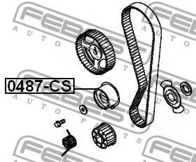 FEBEST - 0487-CS - РОЛИК НАТЯЖИТЕЛЯ РЕМНЯ ГРМ