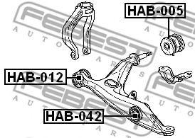 FEBEST - HAB-012 - С/блок нижнього важеля зовнішній Honda CR-V (FR)/Civic (EJ/EK) 95-