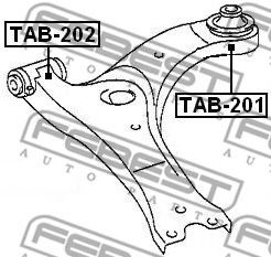 FEBEST - TAB-201 - С/блок зад. важеля перед. Toyota Avensis 04-