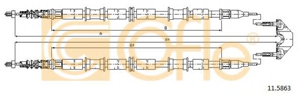 COFLE - 11.5863 - Трос ручника Opel Astra G 1.2-2.2D 02.98-12.09
